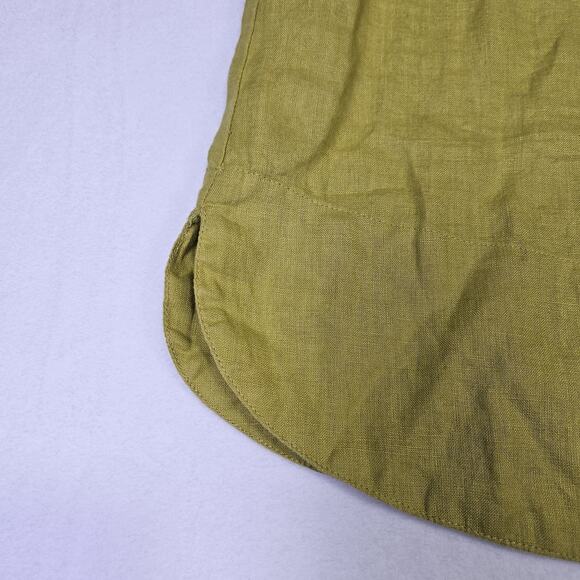 FLAX Designs Linen Top Womens 2G Chartreuse Lagenlook Tunic Oversized Boho Shirt - Picture 12 of 15